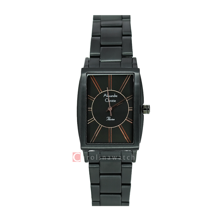 Jam Tangan Alexandre Christie Passion AC 2986 LHBIPBARG Women Black Dial Black Stainless Steel Strap