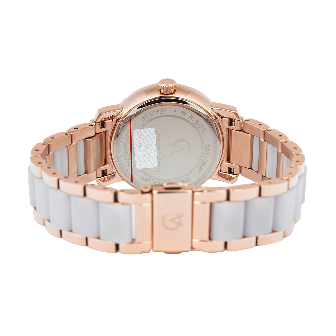 Jam Tangan Alexandre Christie Passion AC 2993 BFBRGLNLB Women Rose Gold Dial Dual Tone Stainless Steel Strap