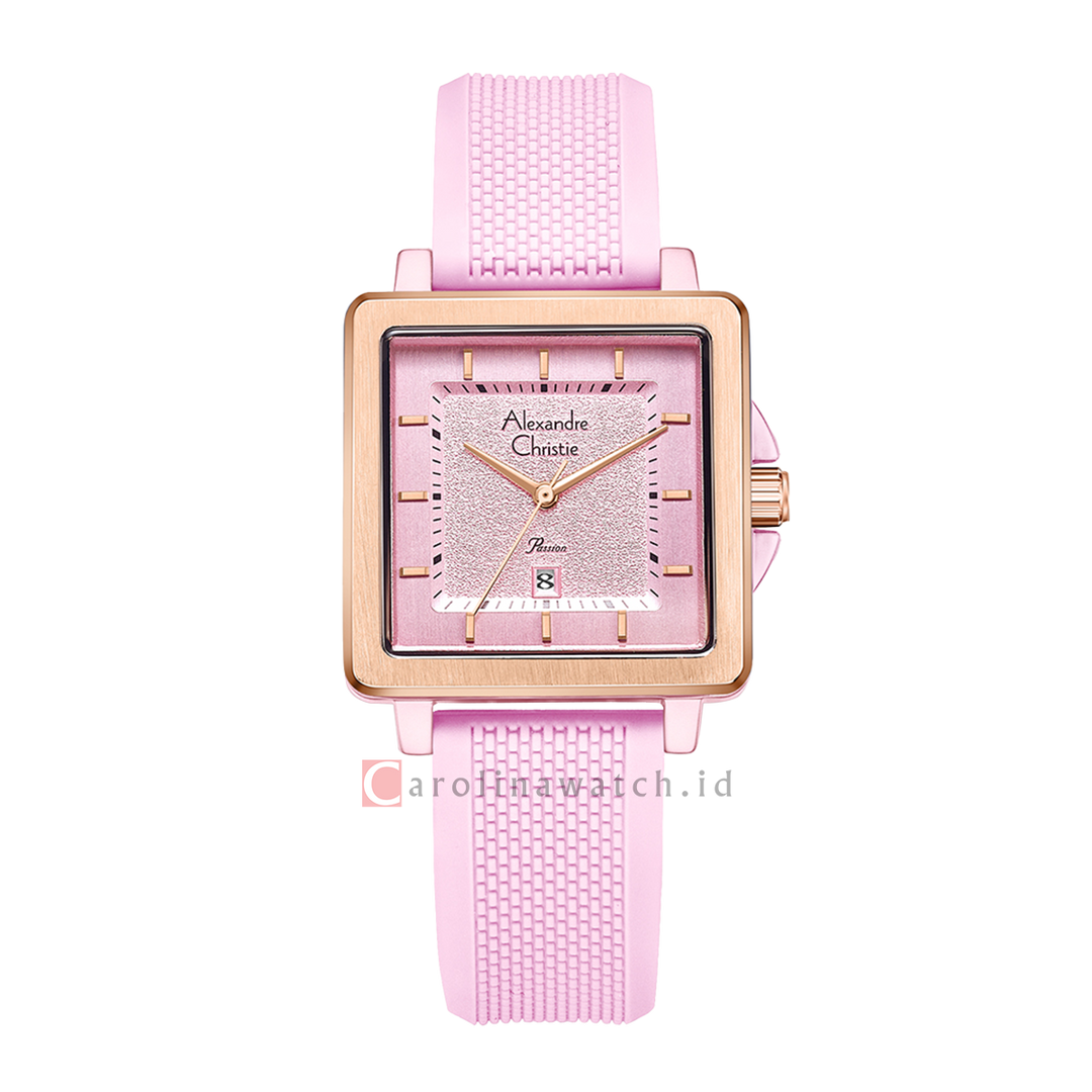 Jam Tangan Alexandre Christie Passion AC 2997 LDRRGPN Women Pink Dial Pink Rubber Strap