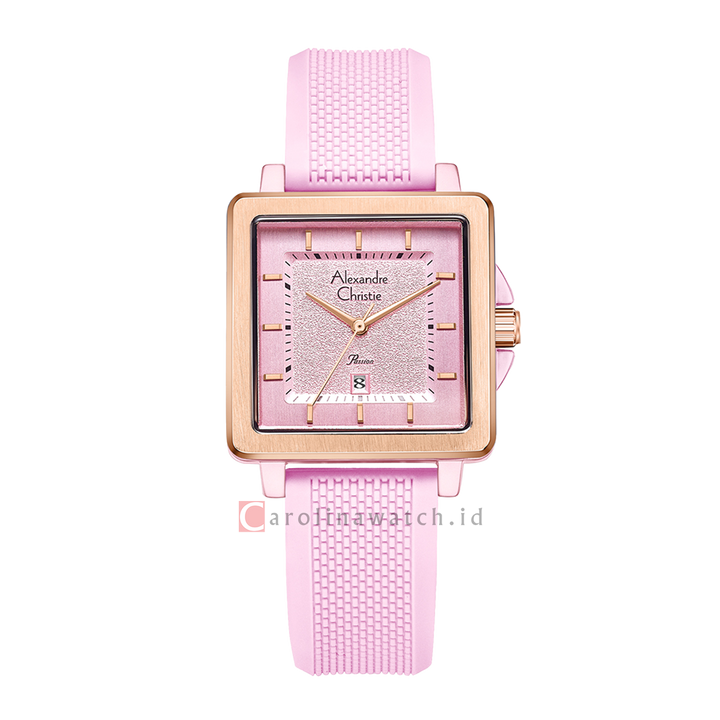 Jam Tangan Alexandre Christie Passion AC 2997 LDRRGPN Women Pink Dial Pink Rubber Strap