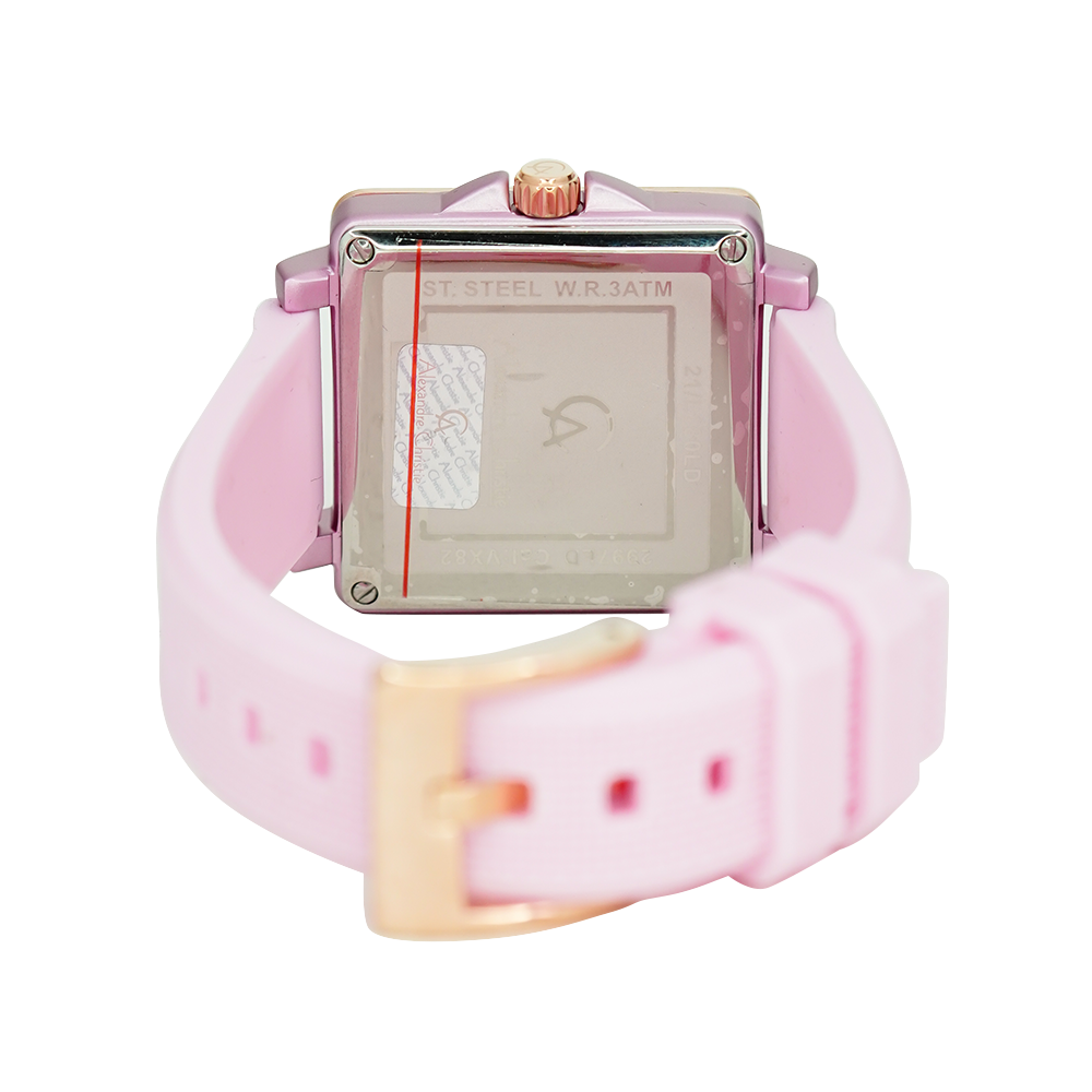 Jam Tangan Alexandre Christie Passion AC 2997 LDRRGPN Women Pink Dial Pink Rubber Strap