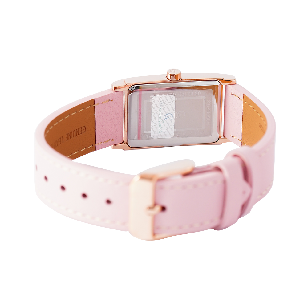 Jam Tangan Alexandre Christie AC 2A05 LHLRGPN Women Pink Dial Pink Leather Strap