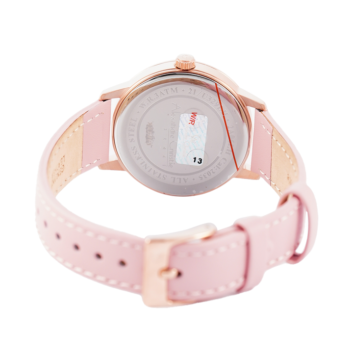 Jam Tangan Alexandre Christie Passion AC 2A06 LHLRGPN Women Light Pink Dial Light Pink Leather Strap