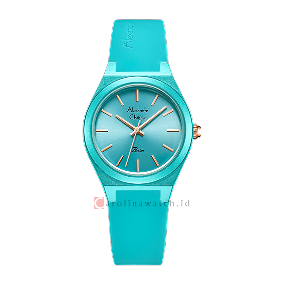 Jam Tangan Alexandre Christie Passion AC 2A07 LHRRGLB Women Blue Dial Blue Rubber Strap