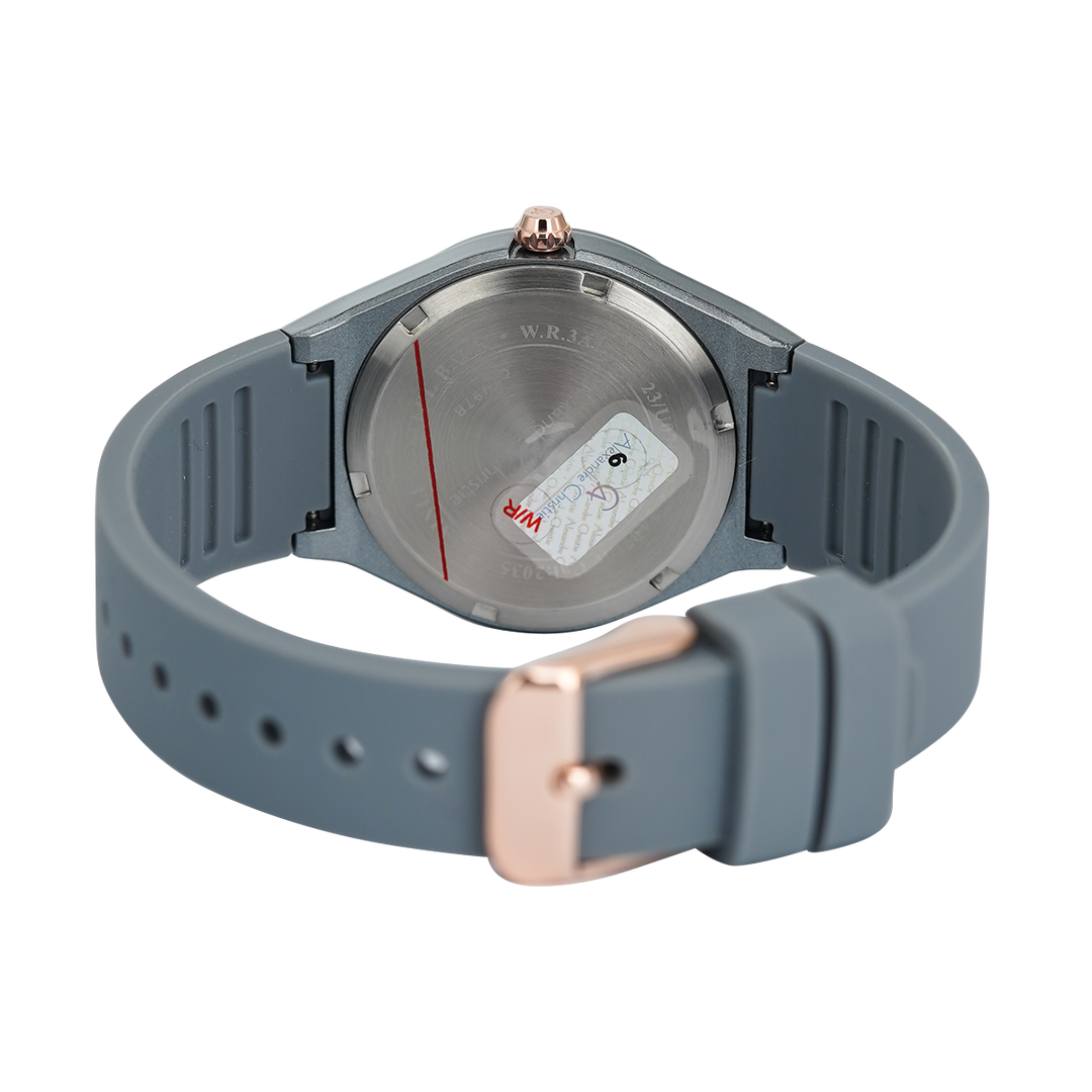 Jam Tangan Alexandre Christie Passion AC 2A07 LHRRGLG Women Light Grey Dial Light Grey Rubber Strap