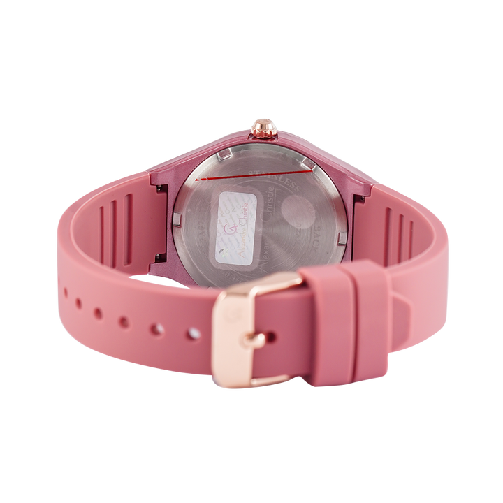 Jam Tangan Alexandre Christie Passion AC 2A07 LHRRGPN Women Pink Dial Pink Rubber Strap