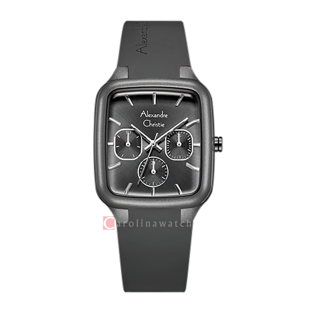 Jam Tangan Alexandre Christie AC 2A08 BFRIGBA Women Black Dial Black Rubber Strap