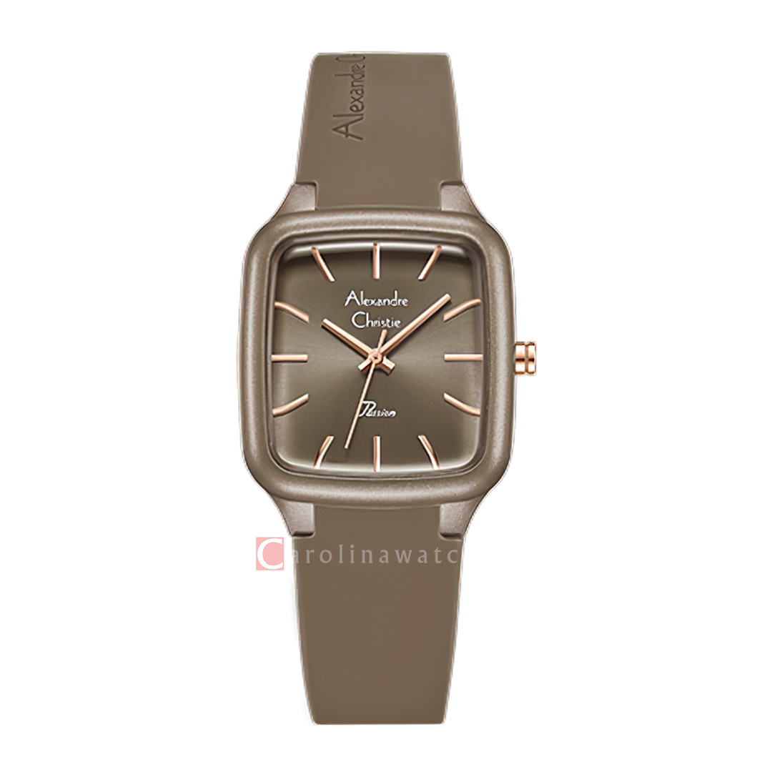 Jam Tangan Alexandre Christie Passion AC 2A08 LHRRGDB Women Brown Dial Brown Rubber Strap