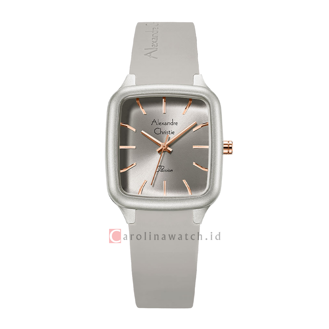 Jam Tangan Alexandre Christie AC 2A08 LHRRGGR Women Grey Dial Grey Rubber Strap