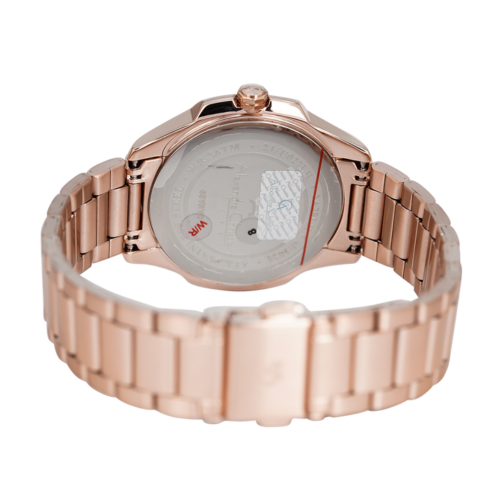 Jam Tangan Alexandre Christie Passion AC 2A28 LHBRGBU Women Blue Glitter Dial Rose Gold Stainless Steel Strap