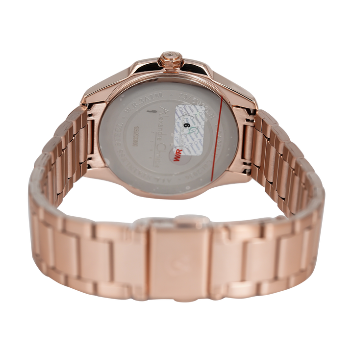 Jam Tangan Alexandre Christie Passion AC 2A28 LHBRGPN Women Pink Glitter Dial Rose Gold Stainless Steel Strap