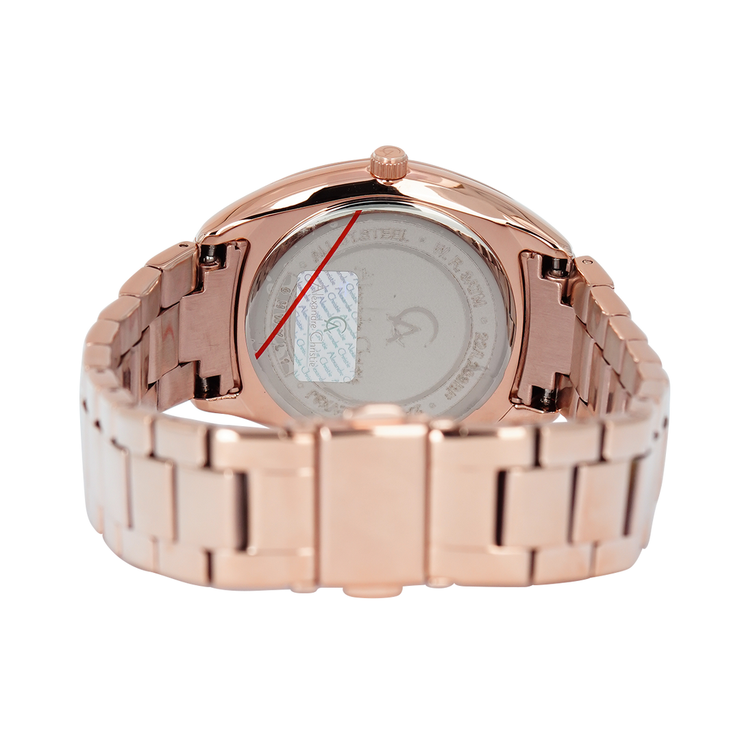 Jam Tangan Alexandre Christie Passion AC 2A36 BFBRGMS Women Silver MOP Dial Rose Gold Stainless Steel Strap