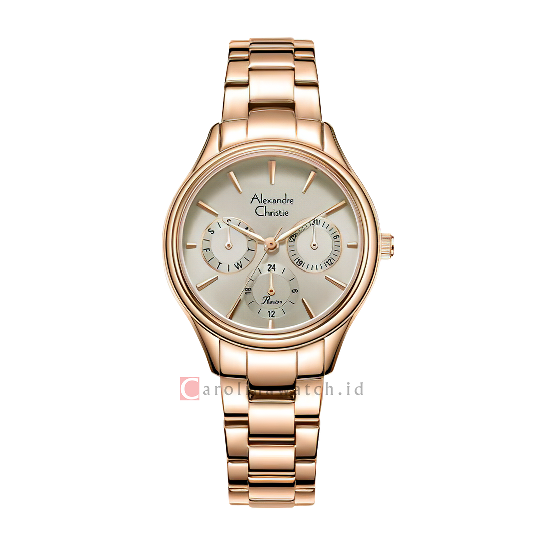 Jam Tangan Alexandre Christie Passion AC 2A37 BFBRGGRRG Women Rose Gold Dial Rose Gold Stainless Steel Strap