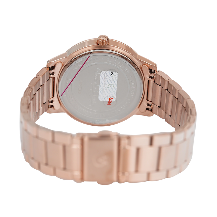 Jam Tangan Alexandre Christie Classic AC 2A43 BFBRGSL Women Silver Dial Rose Gold Stainless Steel Strap