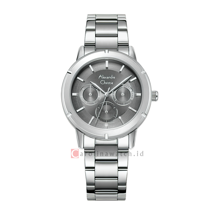 Jam Tangan Alexandre Christie Classic AC 2A43 BFBSSDG Women Grey Dial Stainless Steel Strap