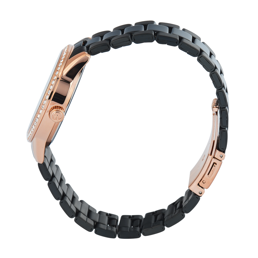 Jam Tangan Alexandre Christie AC 2A46 BFBBRBA2 Women Black Dial Black Stainless Steel Strap