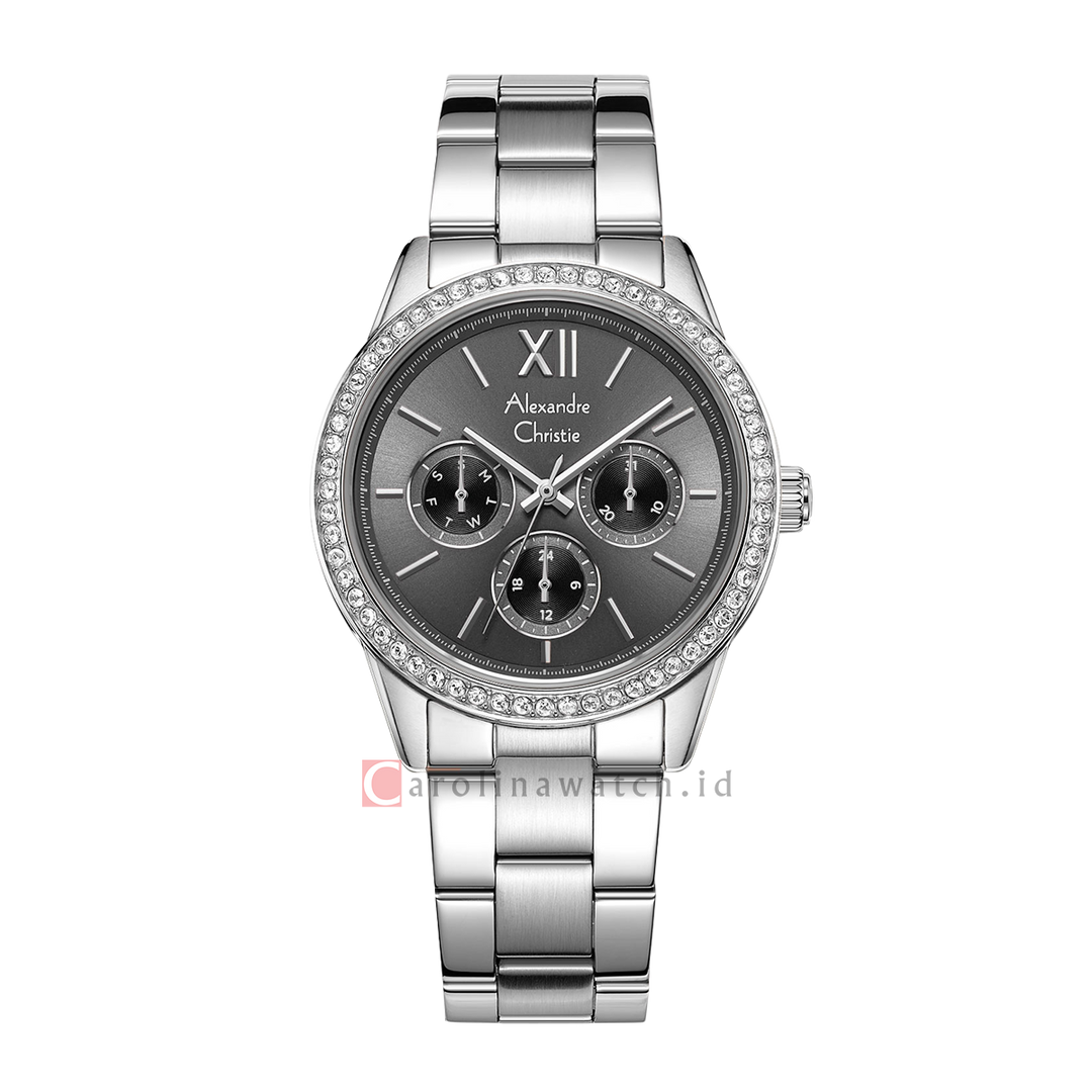 Jam Tangan Alexandre Christie AC 2A46 BFBSSDG Women Grey Dial Stainless Steel Strap