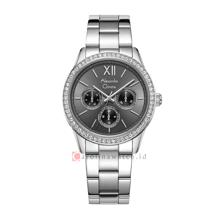 Jam Tangan Alexandre Christie AC 2A46 BFBSSDG Women Grey Dial Stainless Steel Strap