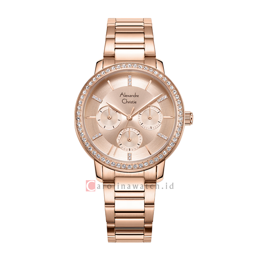 Jam Tangan Alexandre Christie Multifunction AC 2A47 BFBRGLN Women Rose Gold Dial Rose Gold Stainless Steel Strap