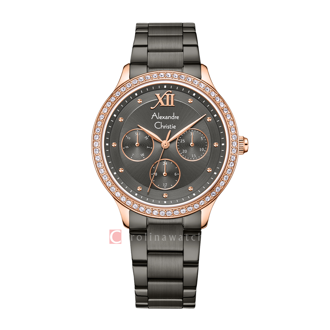 Jam Tangan Alexandre Christie Classic AC 2A48 BFBGRGR Women Grey Dial Grey Stainless Steel Strap