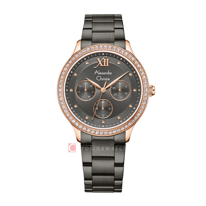 Jam Tangan Alexandre Christie Classic AC 2A48 BFBGRGR Women Grey Dial Grey Stainless Steel Strap