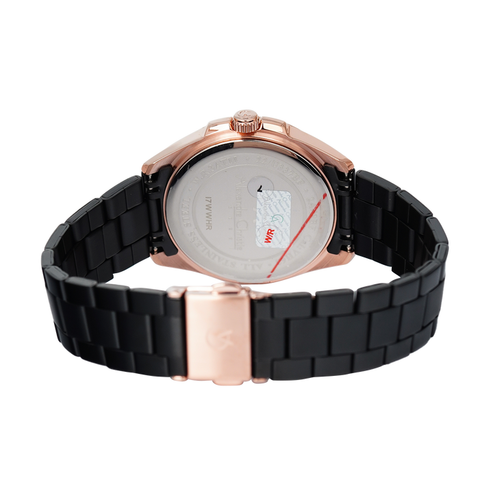Jam Tangan Alexandre Christie AC 2A49 BFBBRBA Women Black Dial Black Stainless Steel Strap