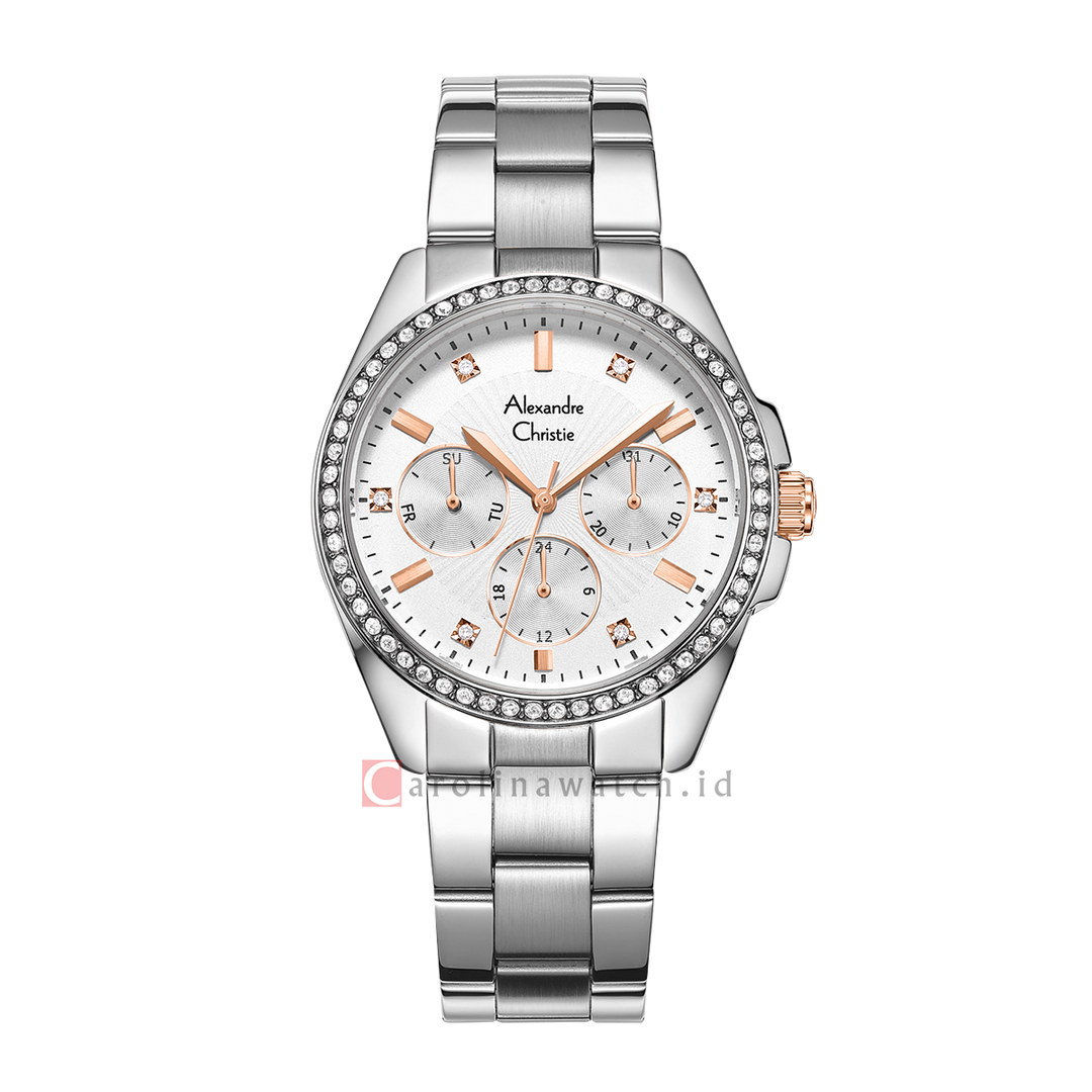 Jam Tangan Alexandre Christie AC 2A49 BFBSSSLRG Women Silver Dial Stainless Steel Strap