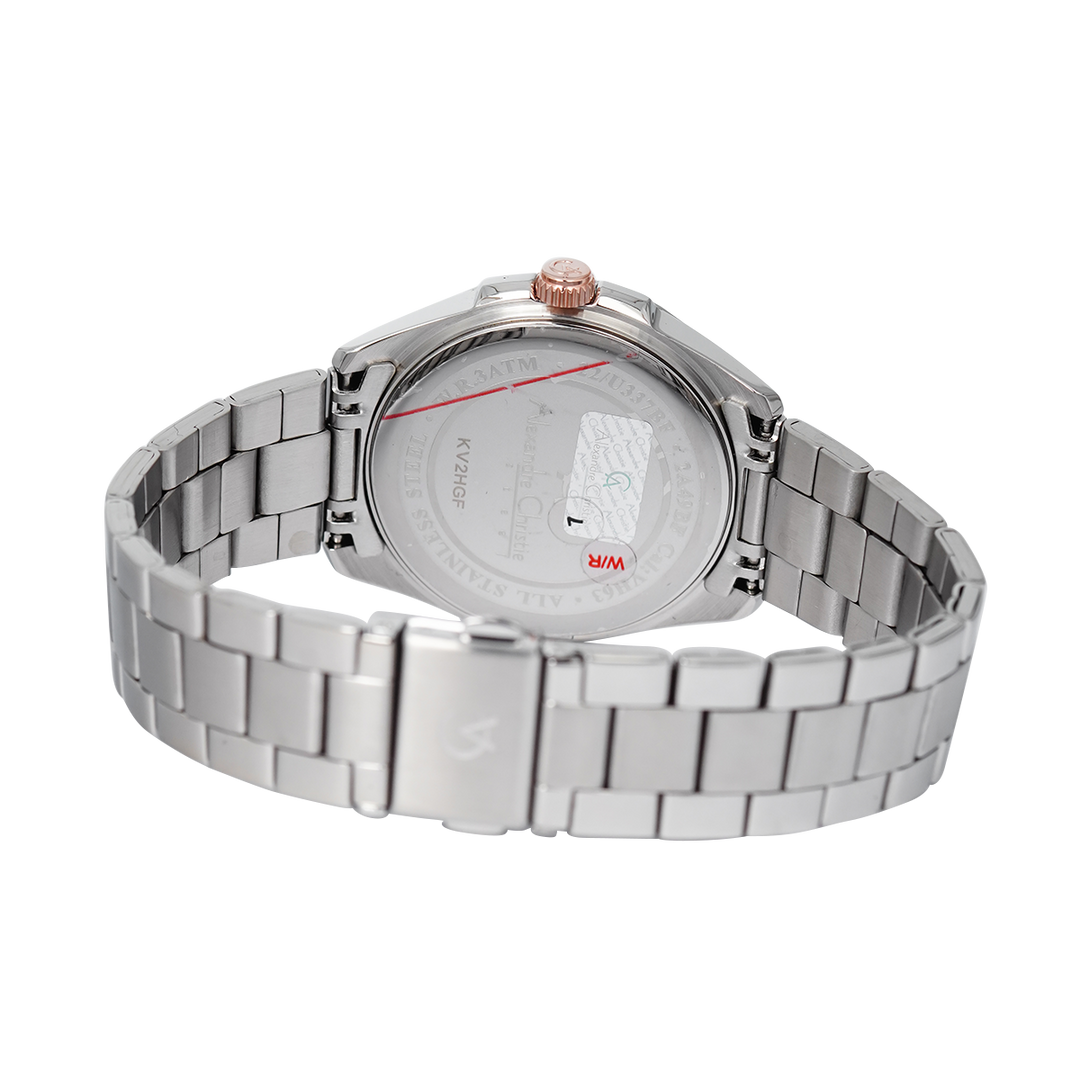 Jam Tangan Alexandre Christie AC 2A49 BFBSSSLRG Women Silver Dial Stainless Steel Strap