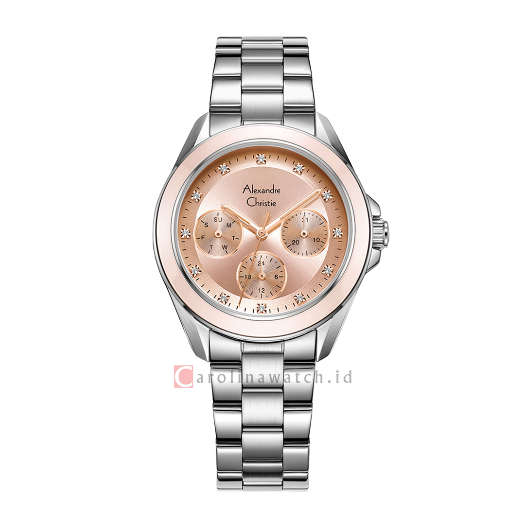 Jam Tangan Alexandre Christie AC 2A50 BFBSSLNRG Women Rose Gold Dial Stainless Steel Strap