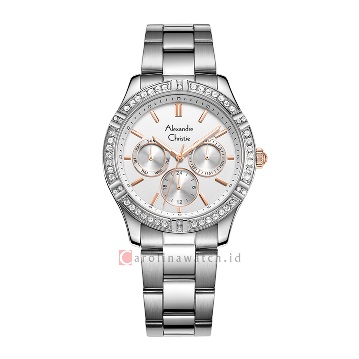 Jam Tangan Alexandre Christie AC 2A51 BFBSSSLRG Women Silver Dial Stainless Steel Strap