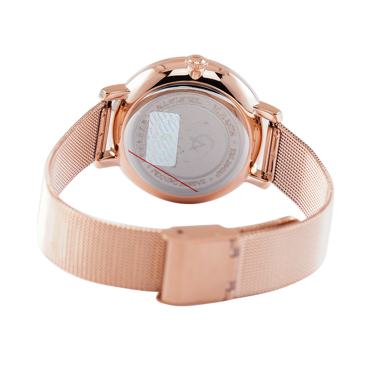 Jam Tangan Alexandre Christie AC 2A55 BFBRGGR Unisex Silver Dial Rose Gold Stainless Steel Strap