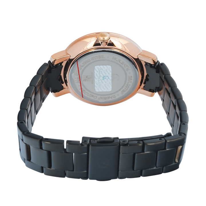 Jam Tangan Alexandre Christie AC 2A56 BFBBRBA Women Black Dial Black Stainless Steel Strap