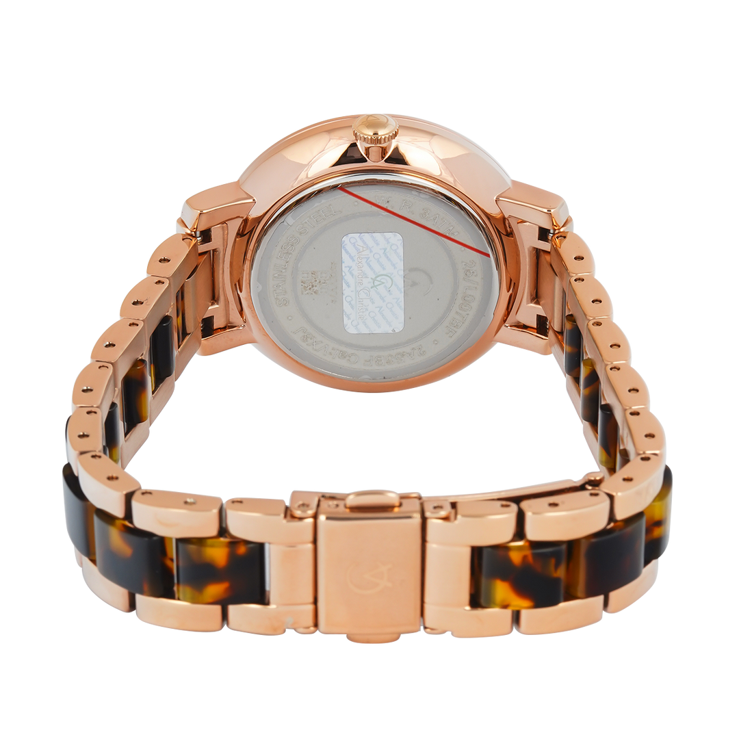 Jam Tangan Alexandre Christie Passion AC 2A56 BFBRGRGBO Women Gold Dial Dual Tone Stainless Steel Strap