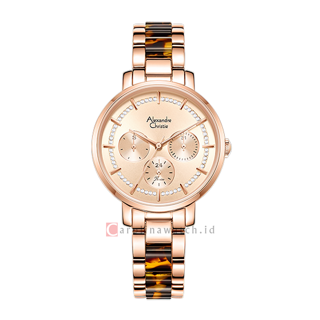 Jam Tangan Alexandre Christie Passion AC 2A56 BFBRGRGBO Women Gold Dial Dual Tone Stainless Steel Strap