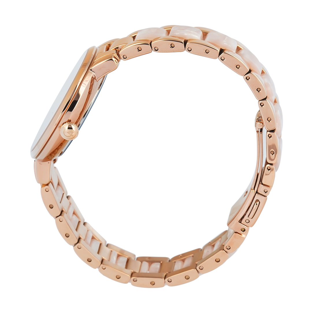 Jam Tangan Alexandre Christie Passion AC 2A56 BFBRGRGPN Women Gold Dial Dual Tone Stainless Steel Strap