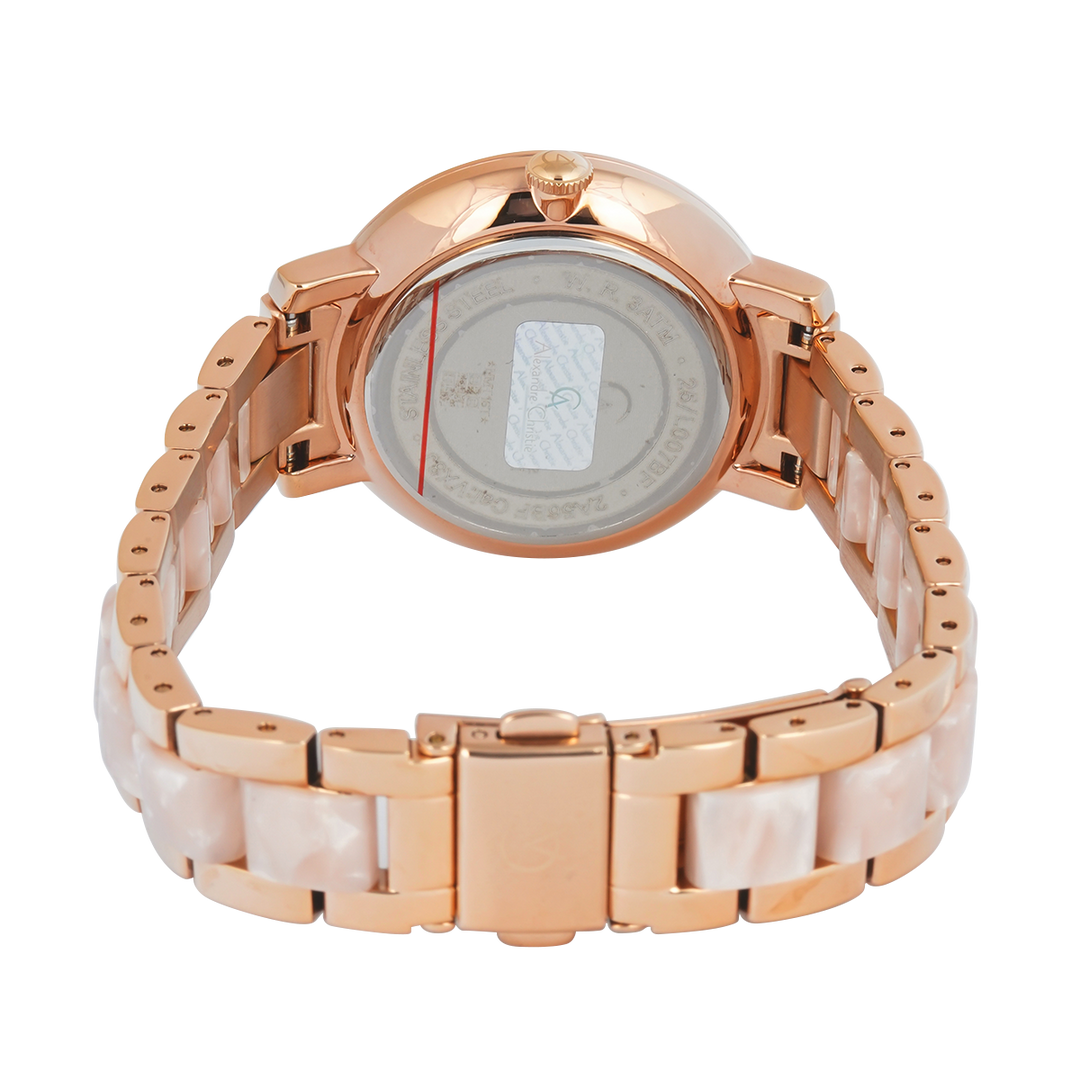 Jam Tangan Alexandre Christie Passion AC 2A56 BFBRGRGPN Women Gold Dial Dual Tone Stainless Steel Strap