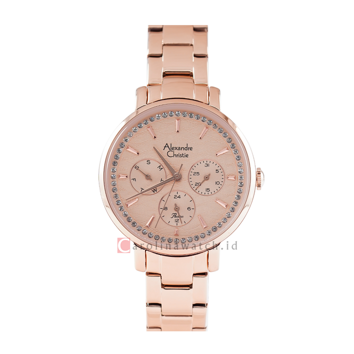 Jam Tangan Alexandre Christie AC 2A56 BFBRGRG Women Rose Gold Dial Rose Gold Stainless Steel Strap