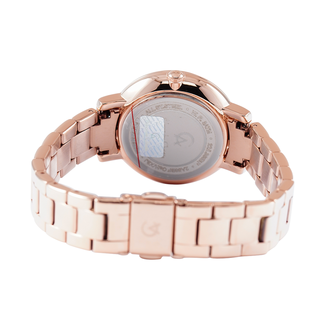 Jam Tangan Alexandre Christie AC 2A56 BFBRGRG Women Rose Gold Dial Rose Gold Stainless Steel Strap