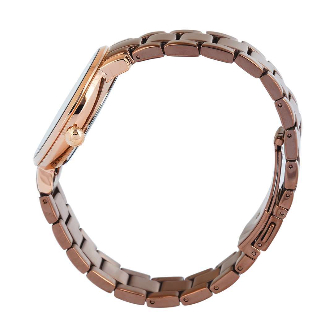 Jam Tangan Alexandre Christie Passion AC 2A56 BFBROBO Women Brown Dial Brown Stainless Steel Strap