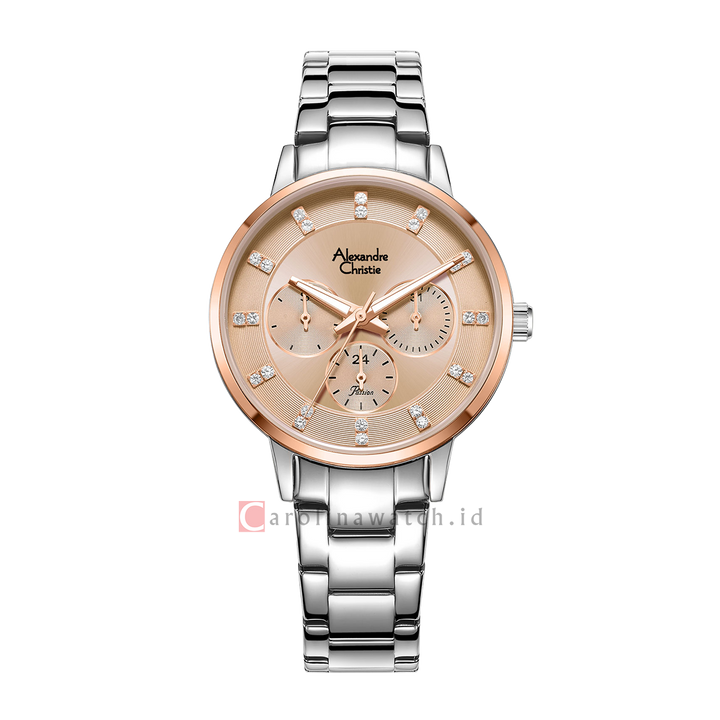 Jam Tangan Alexandre Christie Passion AC 2A57 BFBTRRG Women Rose Gold Dial Stainless Steel Strap