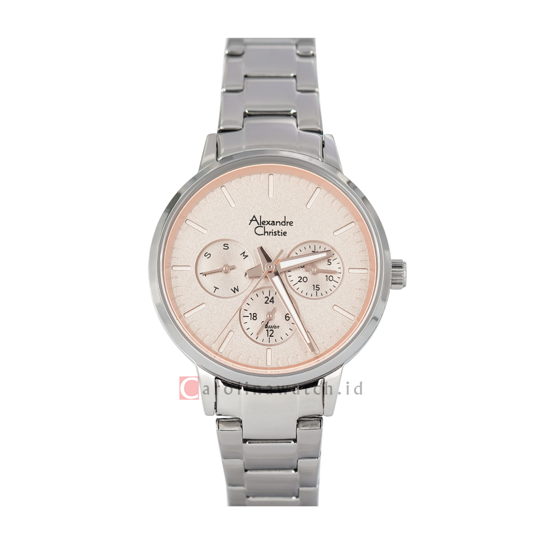 Jam Tangan Alexandre Christie Passion AC 2A58 BFBSSGR Women Light Rose Gold Dial Stainless Steel Strap