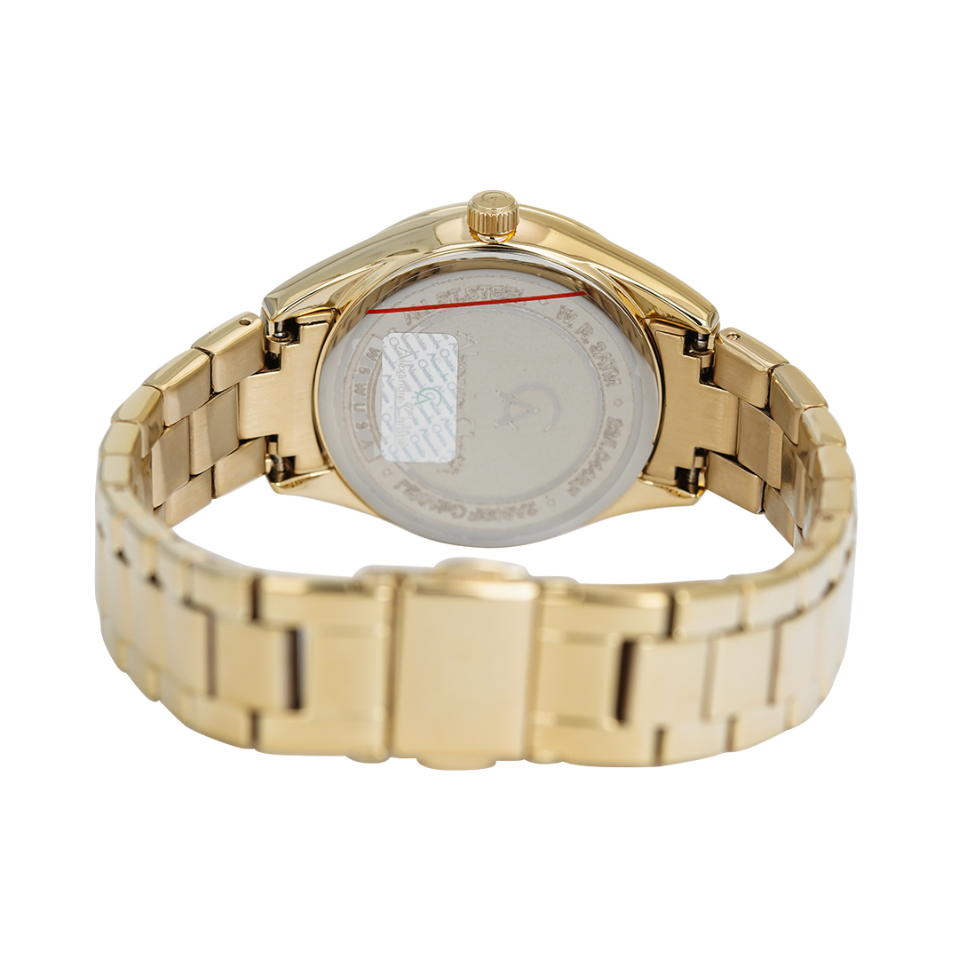 Jam Tangan Alexandre Christie Passion AC 2A60 BFBGPIV Women Champagne Dial Gold Stainless Steel Strap