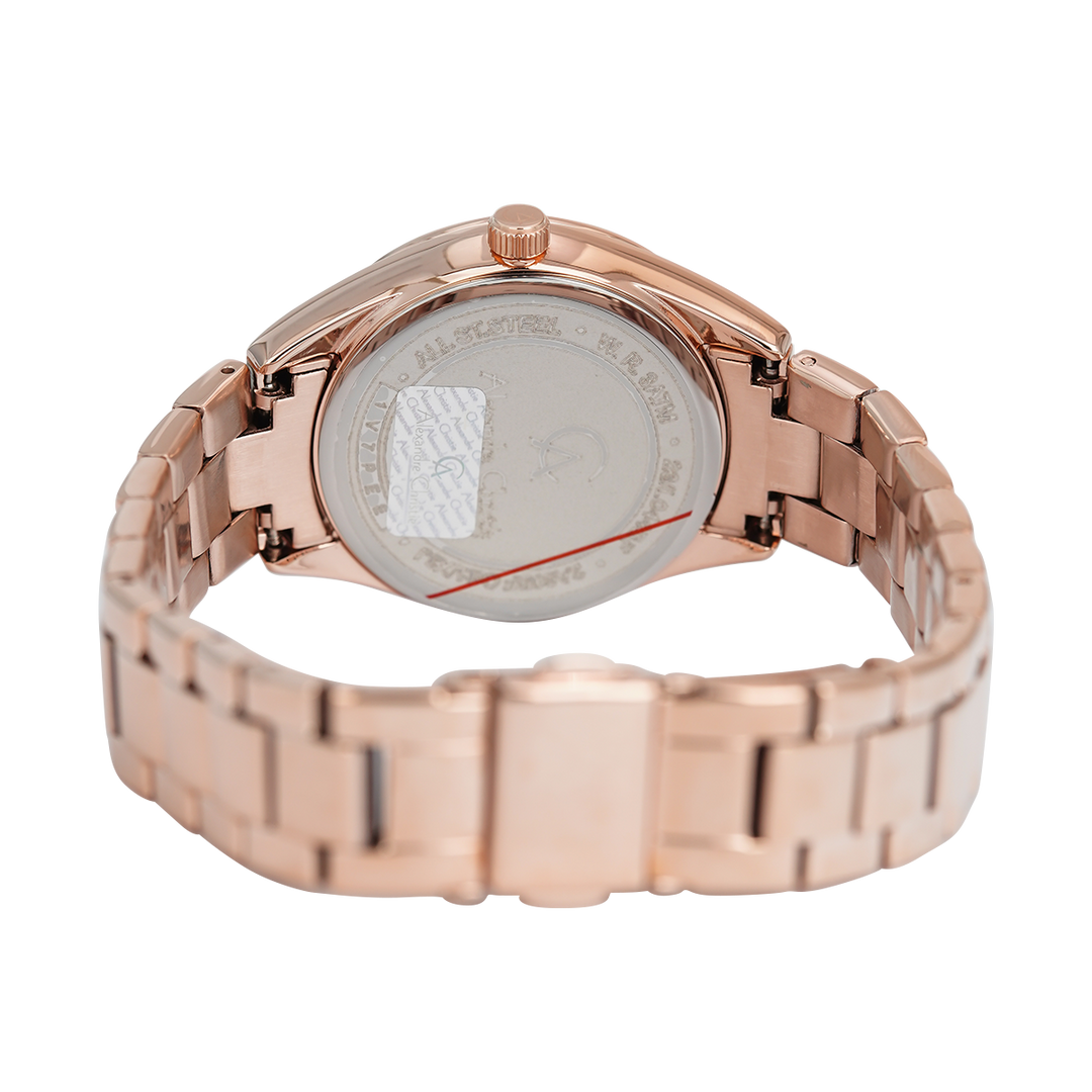 Jam Tangan Alexandre Christie Passion AC 2A60 BFBRGBO Women Brown Dial Rose Gold Stainless Steel Strap