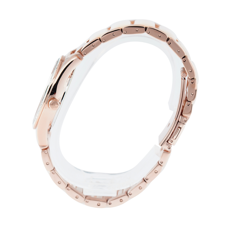 Jam Tangan Alexandre Christie AC 2A60 BFBRGSL Women White Dial Rose Gold Stainless Steel Strap