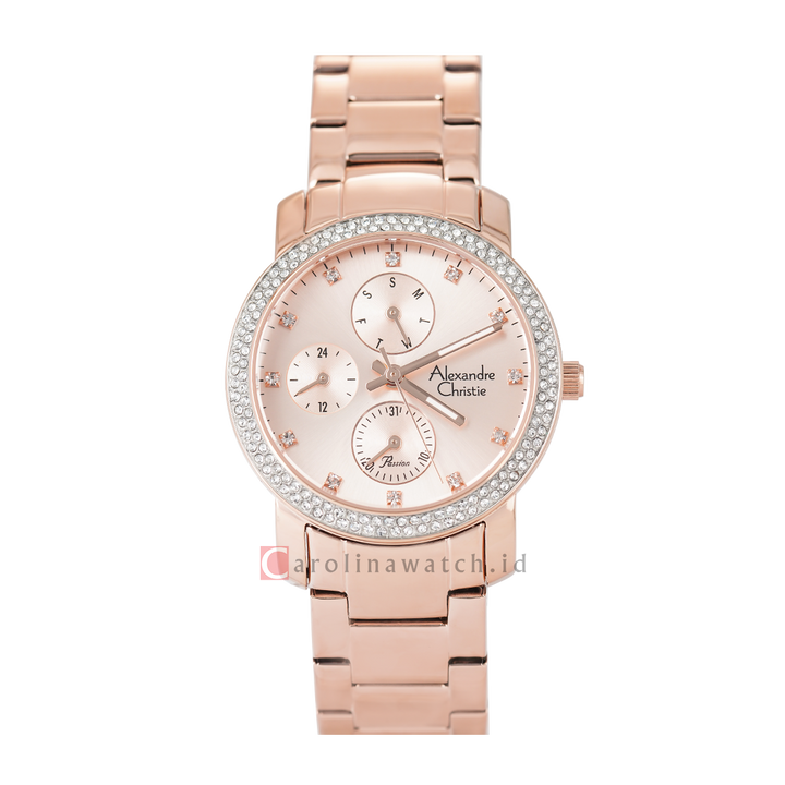 Jam Tangan Alexandre Christie Passion AC 2A61 BFBRGRG Women Rose Gold Dial Rose Gold Stainless Steel Strap