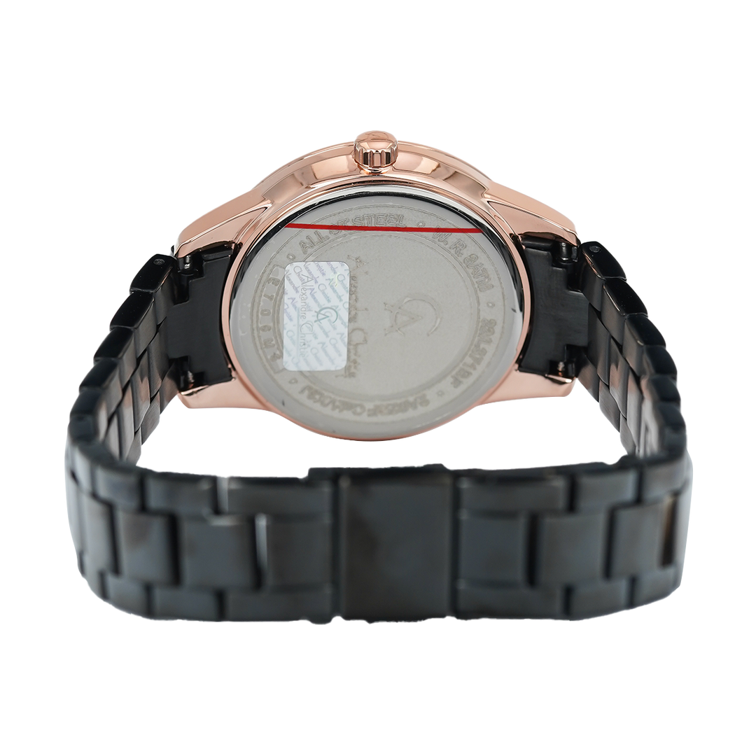 Jam Tangan Alexandre Christie Passion AC 2A62 BFBBRBA Women Black Dial Black Stainless Steel Strap