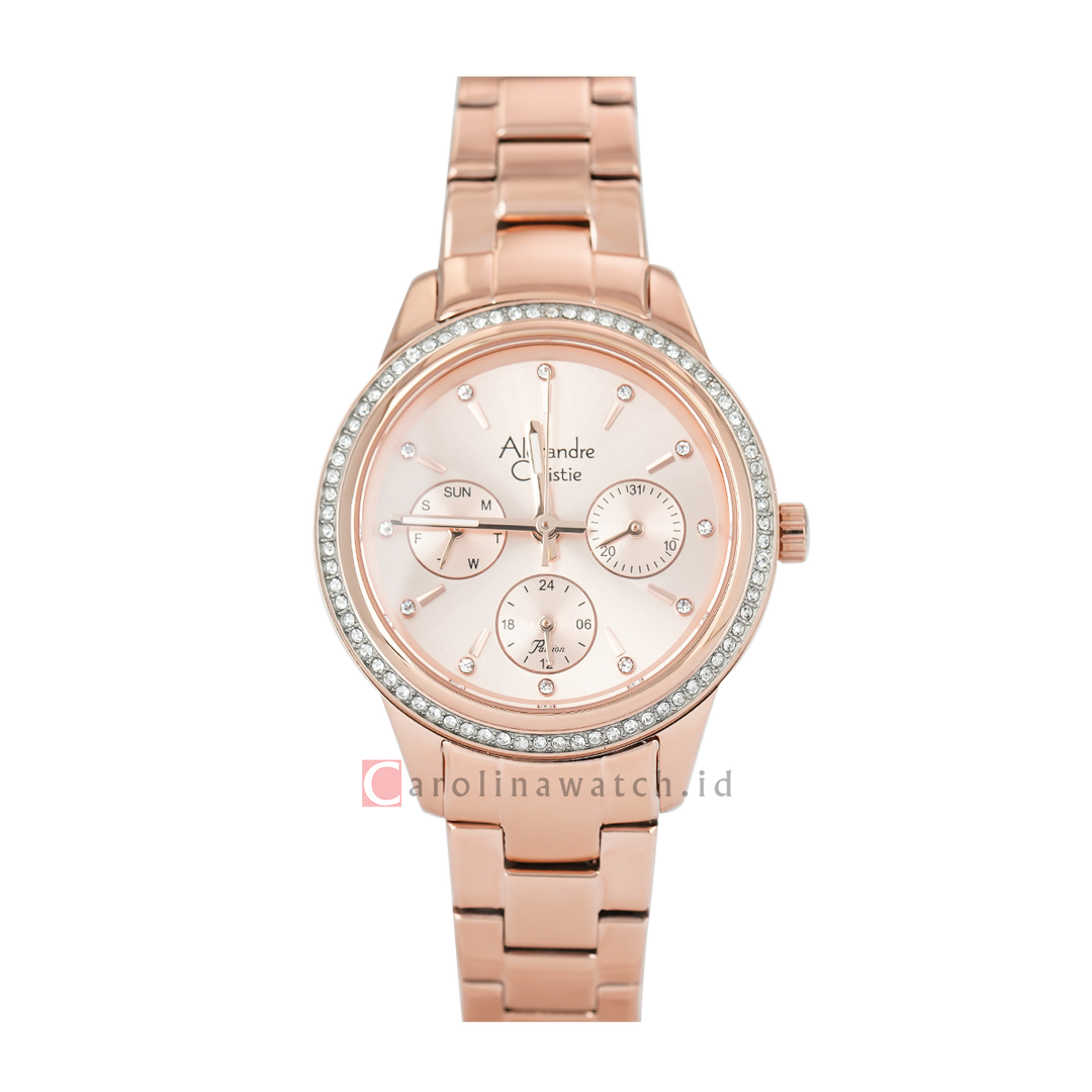 Jam Tangan Alexandre Christie Passion AC 2A62 BFBRGRG Women Rose Gold Dial Rose Gold Stainless Steel Strap