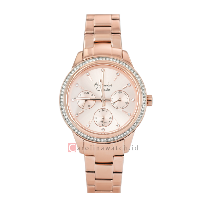 Jam Tangan Alexandre Christie Passion AC 2A62 BFBRGRG Women Rose Gold Dial Rose Gold Stainless Steel Strap