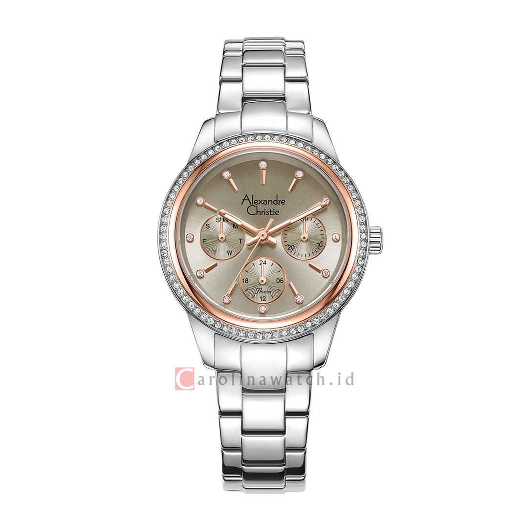 Jam Tangan Alexandre Christie Passion AC 2A62 BFBSSGRRG Women Grey Dial Stainless Steel Strap