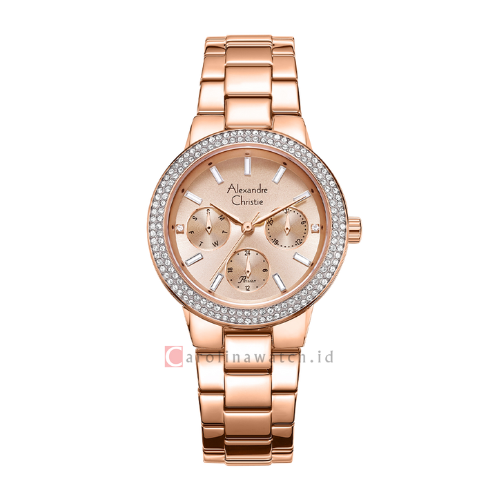 Jam Tangan Alexandre Christie Passion AC 2A63 BFBRGRG Women Rose Gold Dial Rose Gold Stainless Steel Strap